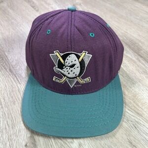 VTG American Needle Anaheim Mighty Ducks Snapback Hat Wool USA Blockhead  READ